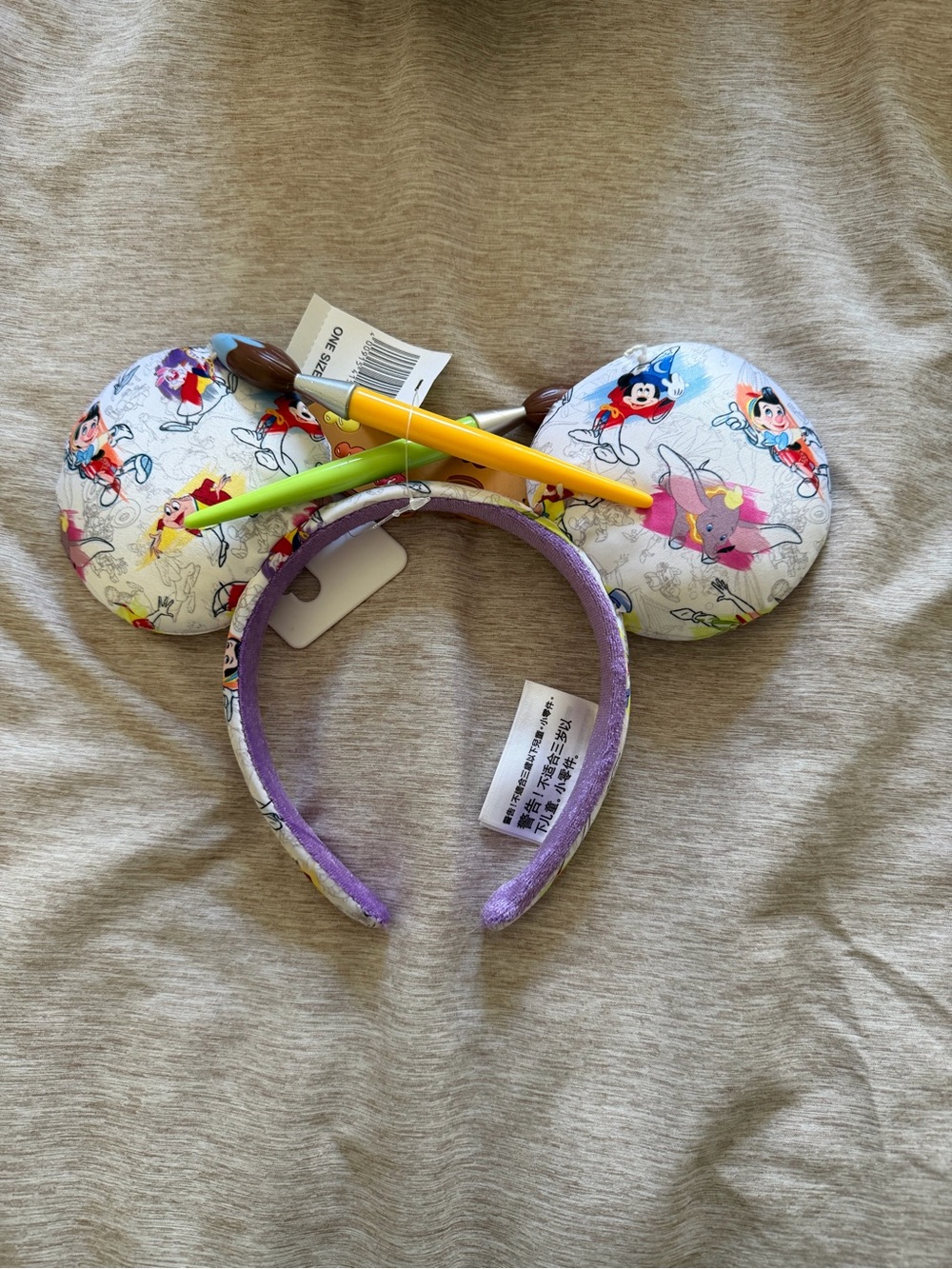 Disney White Multicolor Character Ear Headband